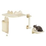 Kattenmeubel - VrolijkePootjes - Zitplatform en krabplank - Beige