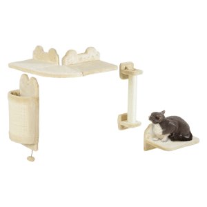 Kattenmeubel - VrolijkePootjes - Zitplatform en krabplank - Beige