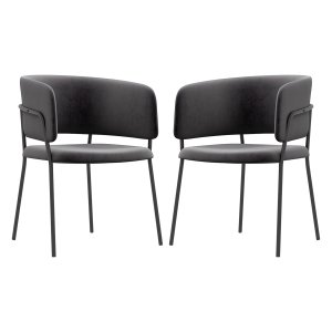 Eetkamerstoelen - Luxurious Living - Rugleuning - Stalen poten - Grijs