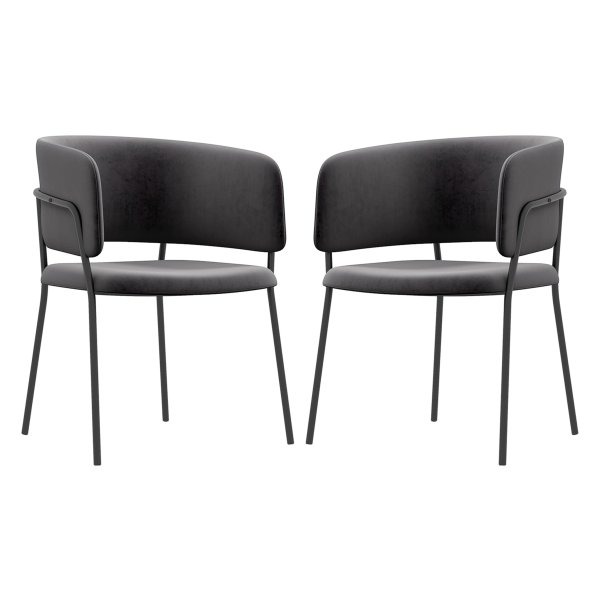 Eetkamerstoelen - Luxurious Living - Rugleuning - Stalen poten - Grijs