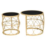 Tafelset - Staal & Rattan - Stapelbaar & Glas - Khaki