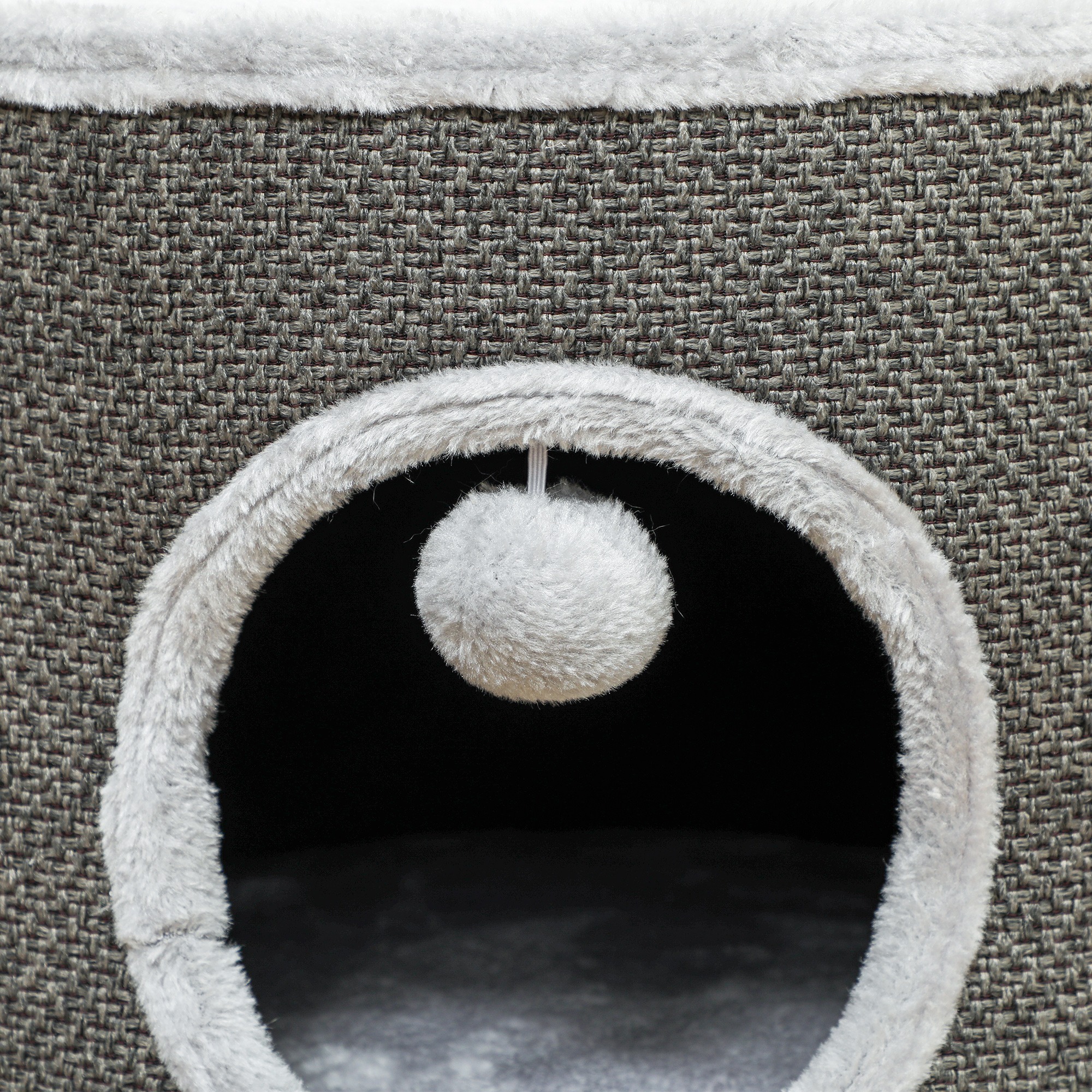 PawHut Kattenboom Krabpaal Met Grot En Speelbal - Geel - 82,5 Cm Hoog