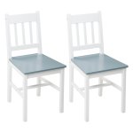 Eetkamerstoelen - Grenenhouten rugleuning - Grijze set