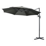 Zweefparasol - LuxeLife - Draaifunctie - Aluminium - Grijs