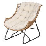 Tuinstoel - Zilveren Tuinmeubelen - Rietjes - Khaki
