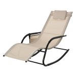 Tuinschommelstoel - Outdoro - Ergonomisch design - Ademend gaas - Beige