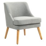 Fauteuil - CosyLiving - Armleuningen - Houten poten - Lichtgrijs