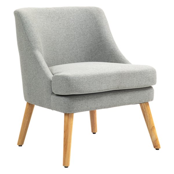 Fauteuil - CosyLiving - Armleuningen - Houten poten - Lichtgrijs