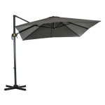 Hangparasol - LuxeLife - Draaibare verstelbare zwengel - Grijze