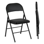 Klapstoelen - ModernDesign - Kunstleren kussens - Stalen poten - Zwart