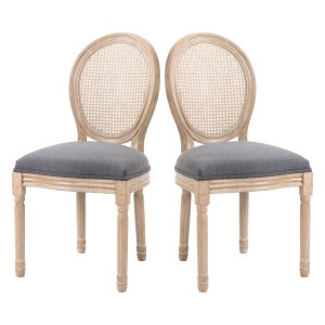 Eetkamerstoelen - Comfortabele zitting - Vintage retro - Grijs