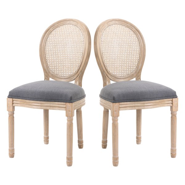 Eetkamerstoelen - Comfortabele zitting - Vintage retro - Grijs