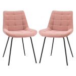 Eetkamerstoelen - RetroLiving - fluwelen bekleding - roze