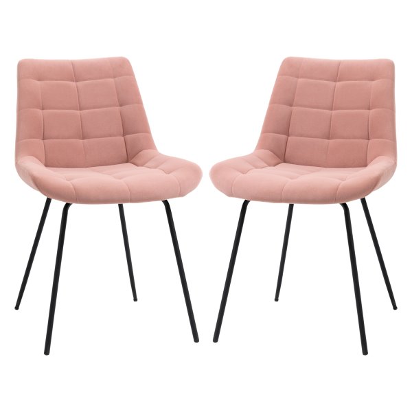 Eetkamerstoelen - RetroLiving - fluwelen bekleding - roze