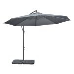 Parasol - Tuinplezier - Handkruk - Stalen kruisvoet - Donkergrijs