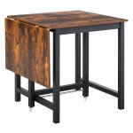 Klaptafel - Industrieel design - Bruin metaal & spaanplaat