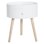 Bijzettafel - Scandinavisch Design - Met Lade - Wit