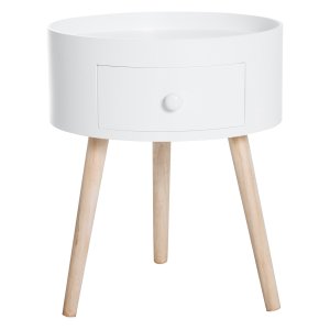 Bijzettafel - Scandinavisch Design - Met Lade - Wit