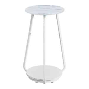 Bijzettafel - LuxHome - Glazen blad - Marmerwit