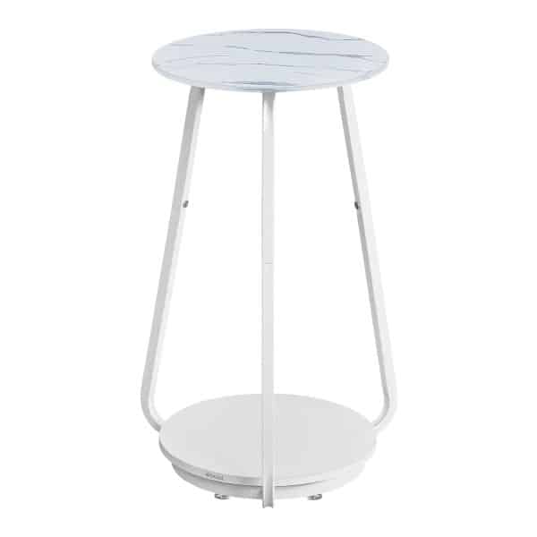 Bijzettafel - LuxHome - Glazen blad - Marmerwit
