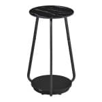 Bijzettafel - ModernLiving - 2 lagen - glazen bovenblad - zwart