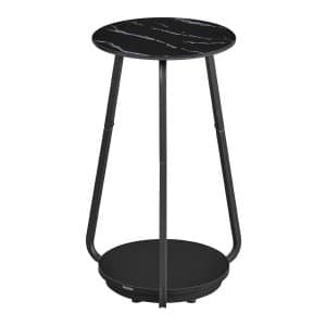 Bijzettafel - ModernLiving - 2 lagen - glazen bovenblad - zwart