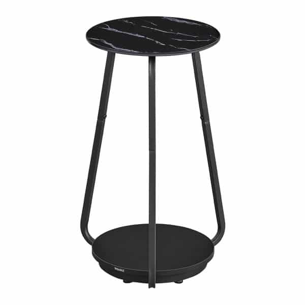 Bijzettafel - ModernLiving - 2 lagen - glazen bovenblad - zwart