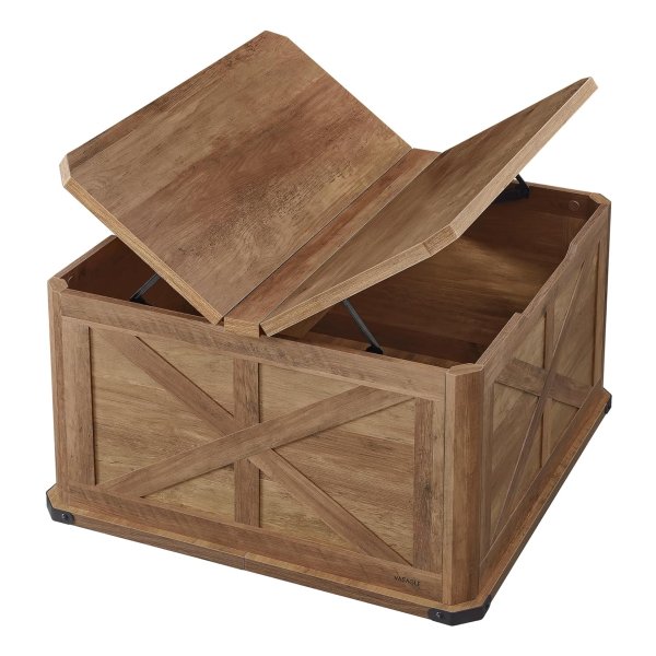 Salontafel - Landelijk Design - Opbergruimte - Vierkant - Honingbruin