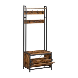 Kapstokbank - Urban Living - Industrieel design - Schoenenopslag - Rustiek bruin