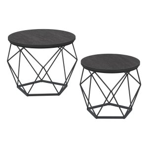 Salontafels - Modern Living - Afneembaar Tafelblad - Stalen Frame - Houtskool Grijs