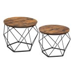 Bijzettafels - Moderne Stijl - Stalen Frame - Rustiek Bruin