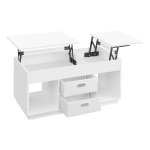 Salontafel - ModernLiving - Opklapbaar blad - 2 lades - Wit