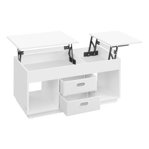 Salontafel - ModernLiving - Opklapbaar blad - 2 lades - Wit