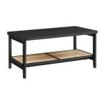 Salontafel - Boho Living - Opbergruimte - PVC rotan - Zwart