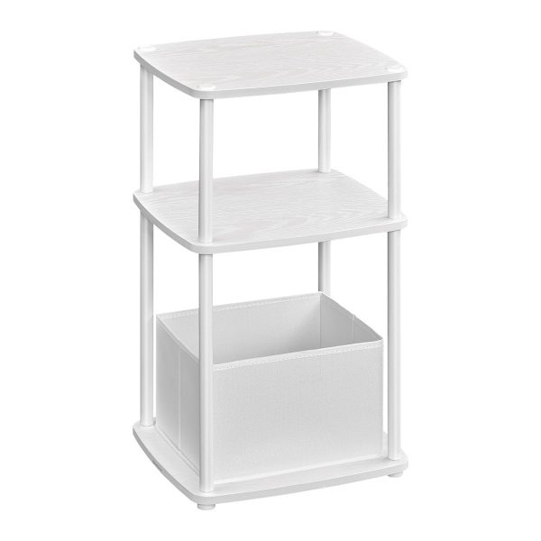 Bijzettafel - Stoffen mand - Modern - Sneeuwwit