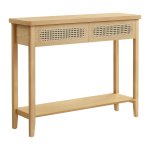 Haltafel - - 2 lades - Afgeronde hoeken - Beige