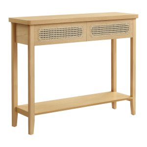Haltafel - - 2 lades - Afgeronde hoeken - Beige