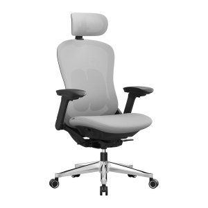 Ergonomisch Bureaustoel - Canvas Comfort - Verstelbare Rugleuning - 4D Armleuningen - Grijs