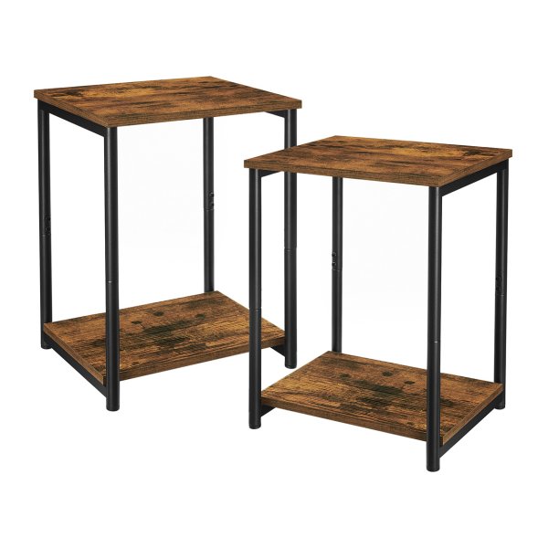 Tafelset - DuurzameX - Opbergschap - Stalen frame - Bruin & zwart