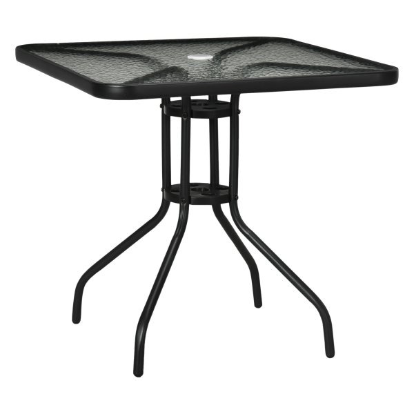 Tuintafel - Weerbestendig - Parosolgat - Zwart