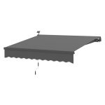 Zonnescherm - LuxeSun - Handmatige slinger - UV-bescherming - Grijs