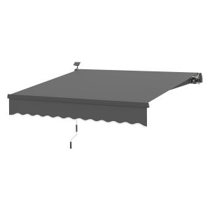Zonnescherm - LuxeSun - Handmatige slinger - UV-bescherming - Grijs