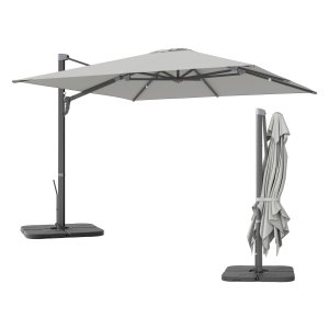 Parasol - Aluminium Ampel - Draaibaar - Waterafstotend - Lichtgrijs