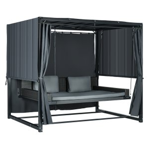 Tuinschommelbed - Ontspanningsexpert - Weerbestendig - Donkergrijs