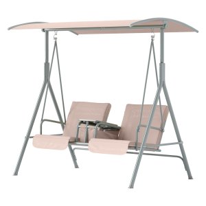 Tuinschommelbank - Luxe Garden - Bekerhouder & Zonnedak - Beige