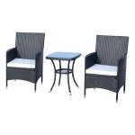 Balkonmeubelset - Luxe Living - polyrattan - zwart
