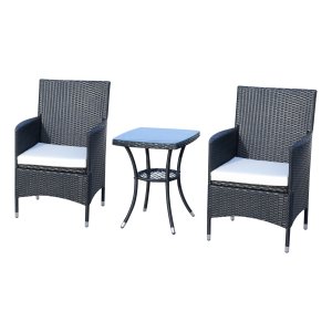 Balkonmeubelset - Luxe Living - polyrattan - zwart