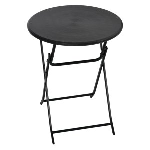 Inklapbare tuintafel - Outdoor Living - Ronde vorm – Houtlook - Donkergrijs