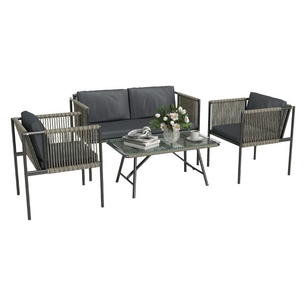 Loungeset - Garden Delight - Weerbestendig - Grijs