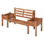 Bankje - Tuinbank - 2-zits - houten - bruin